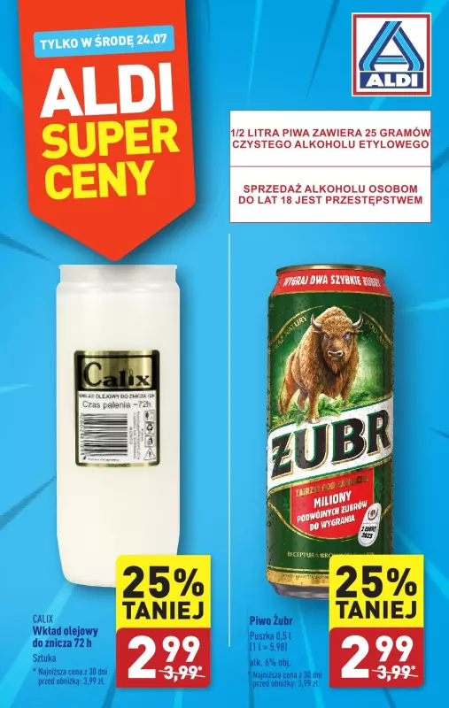 Aldi - gazetka promocyjna Super cena! od środy 24.07 do środy 24.07