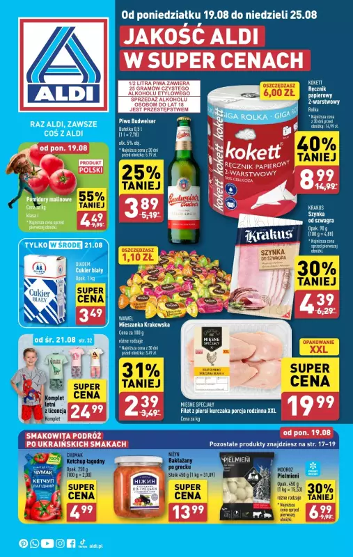 Aldi - gazetka promocyjna Pełny katalog od poniedziałku 19.08 do niedzieli 25.08