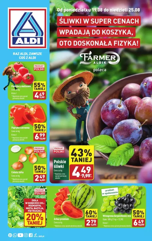 Aldi - gazetka promocyjna Farmer Aldik poleca! od poniedziałku 19.08 do niedzieli 25.08