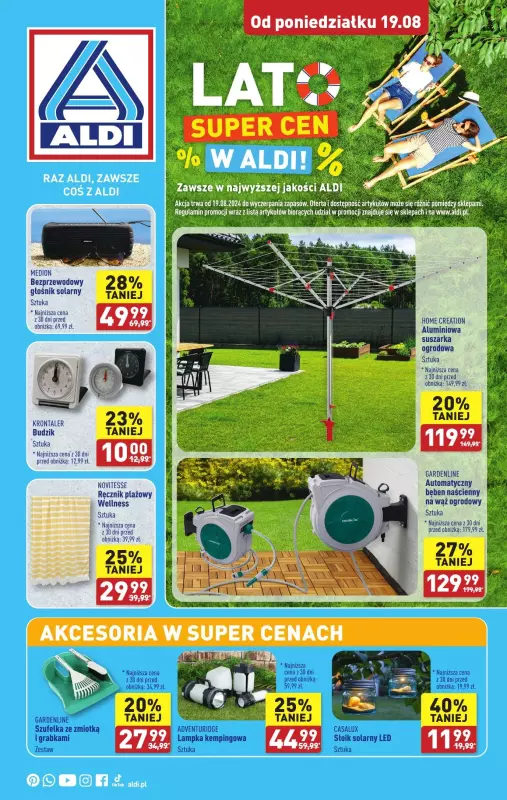 Aldi - gazetka promocyjna Lato super cen! od poniedziałku 19.08 do niedzieli 25.08