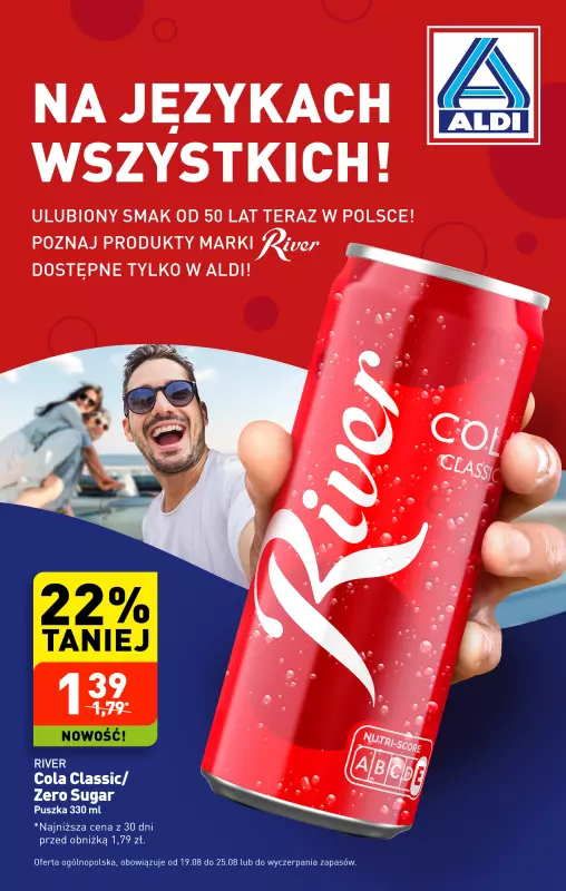 Aldi - gazetka promocyjna Marka Aldi - River Cola w super cenie! od poniedziałku 19.08 do niedzieli 25.08