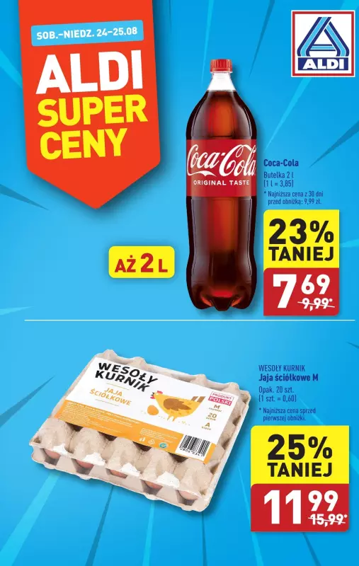 Aldi - gazetka promocyjna Super cena! od soboty 24.08 do niedzieli 25.08