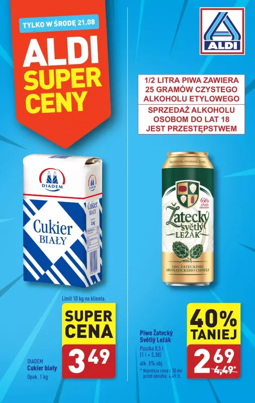 Aldi - gazetka promocyjna Super cena! od środy 21.08 do środy 21.08