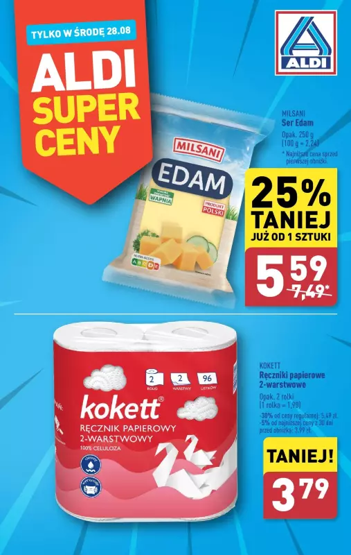 Aldi - gazetka promocyjna Super cena! od środy 28.08 do środy 28.08