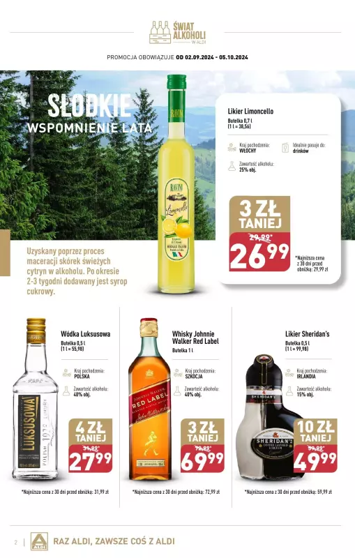 Aldi - gazetka promocyjna Gazetka alkoholowa od poniedziałku 02.09 do soboty 05.10 - strona 2