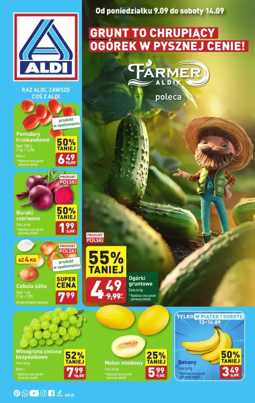 Aldi - gazetka promocyjna Farmer Aldik poleca! od poniedziałku 09.09 do soboty 14.09