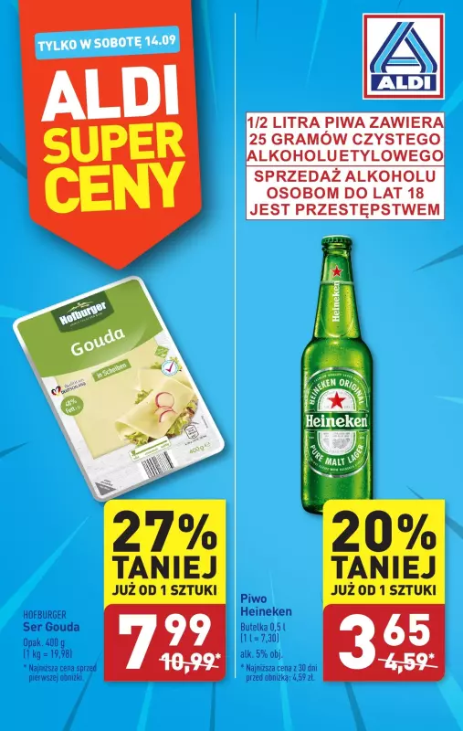 Aldi - gazetka promocyjna Super cena! od soboty 14.09 do soboty 14.09