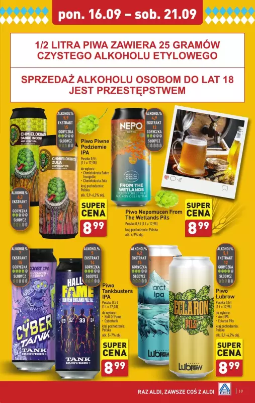 Aldi - gazetka promocyjna Pełny katalog! od poniedziałku 16.09 do soboty 21.09 - strona 19