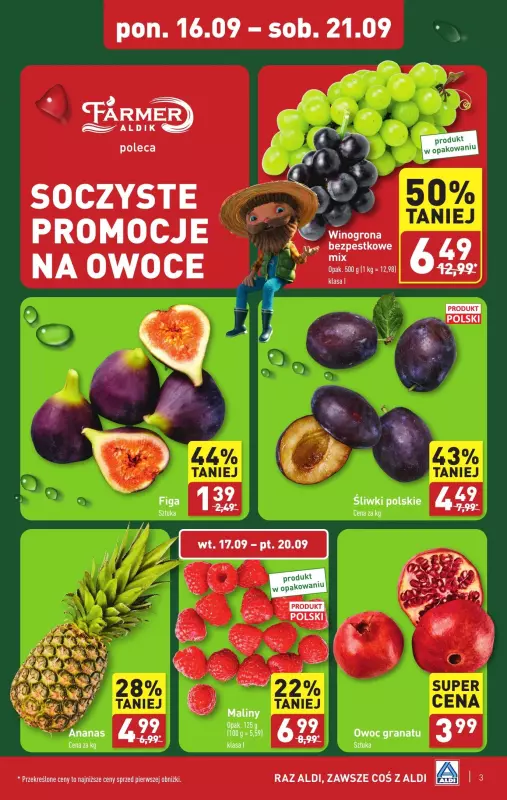 Aldi - gazetka promocyjna Farmer Aldik poleca! od poniedziałku 16.09 do soboty 21.09 - strona 3