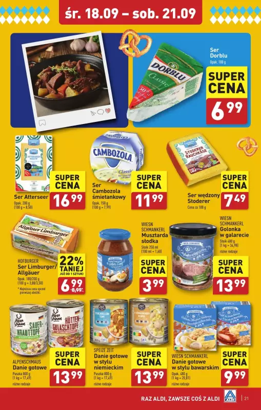 Aldi - gazetka promocyjna Krosno Odrzańskie: WIELKIE OTWARCIE już w środę : 18.09! od środy 18.09 do soboty 21.09 - strona 21