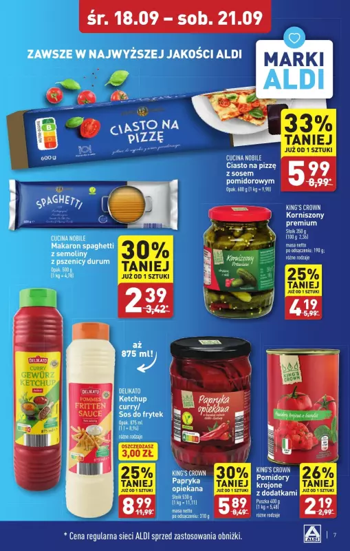 Aldi - gazetka promocyjna Krosno Odrzańskie: WIELKIE OTWARCIE już w środę : 18.09! od środy 18.09 do soboty 21.09 - strona 7