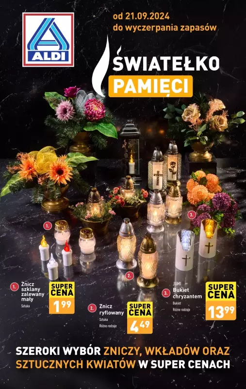 Aldi - gazetka promocyjna Znicze od soboty 21.09 do soboty 28.09