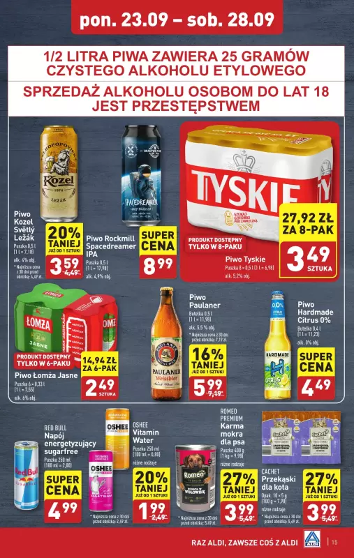 Aldi - gazetka promocyjna Pełny katalog od poniedziałku 23.09 do soboty 28.09 - strona 15