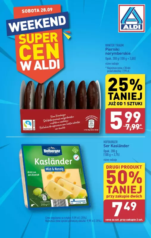 Aldi - gazetka promocyjna Super cena! od soboty 28.09 do soboty 28.09