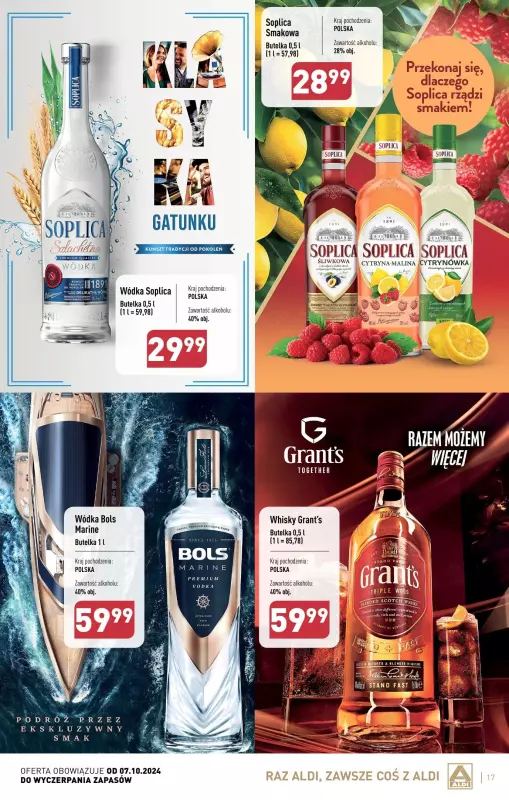 Aldi - gazetka promocyjna Gazetka alkoholowa od poniedziałku 07.10 do soboty 02.11 - strona 17