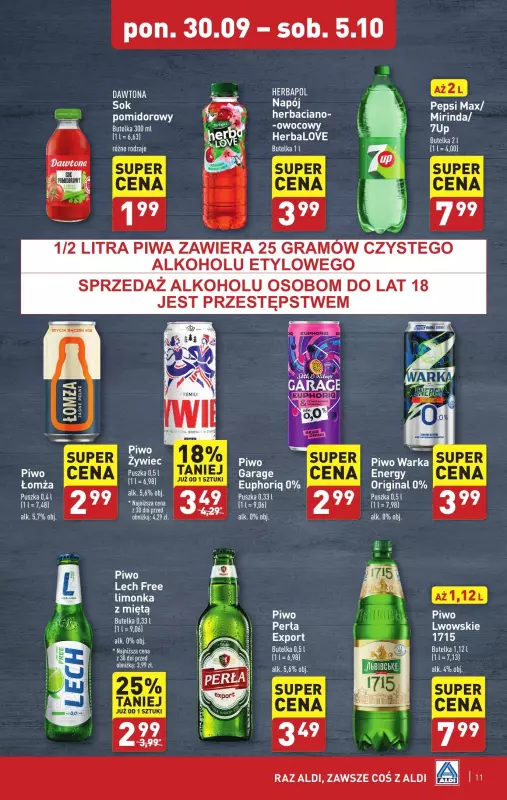 Aldi - gazetka promocyjna Pełny katalog! od poniedziałku 30.09 do soboty 05.10 - strona 11