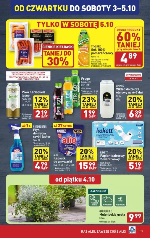 Aldi - gazetka promocyjna Pełny katalog! od poniedziałku 30.09 do soboty 05.10 - strona 27