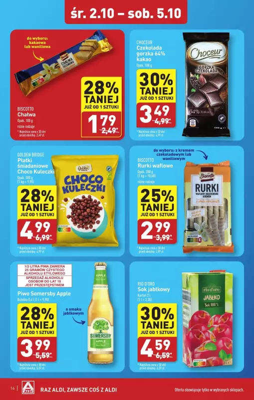 Aldi - gazetka promocyjna Łódź : WIELKIE OTWARCIE już w środę : 02.10! od środy 02.10 do soboty 05.10 - strona 16