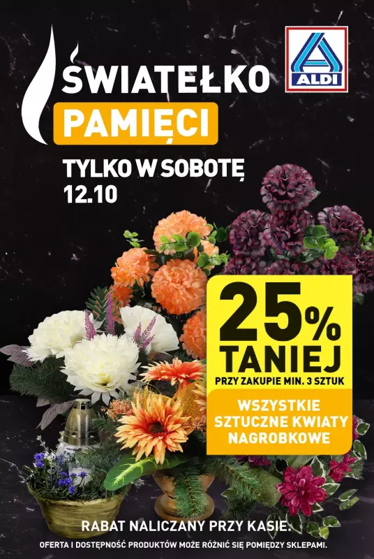 Aldi - gazetka promocyjna Sztuczne kwiaty od soboty 12.10 do soboty 12.10