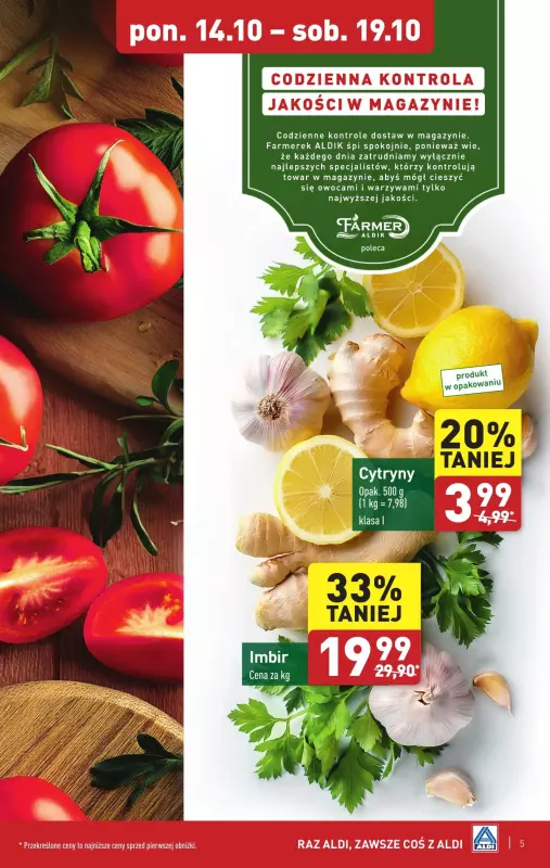 Aldi - gazetka promocyjna Farmer Aldik poleca! od poniedziałku 14.10 do soboty 19.10 - strona 5