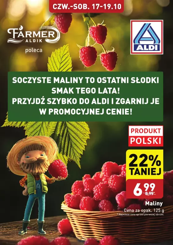 Aldi - gazetka promocyjna Maliny od czwartku 17.10 do soboty 19.10