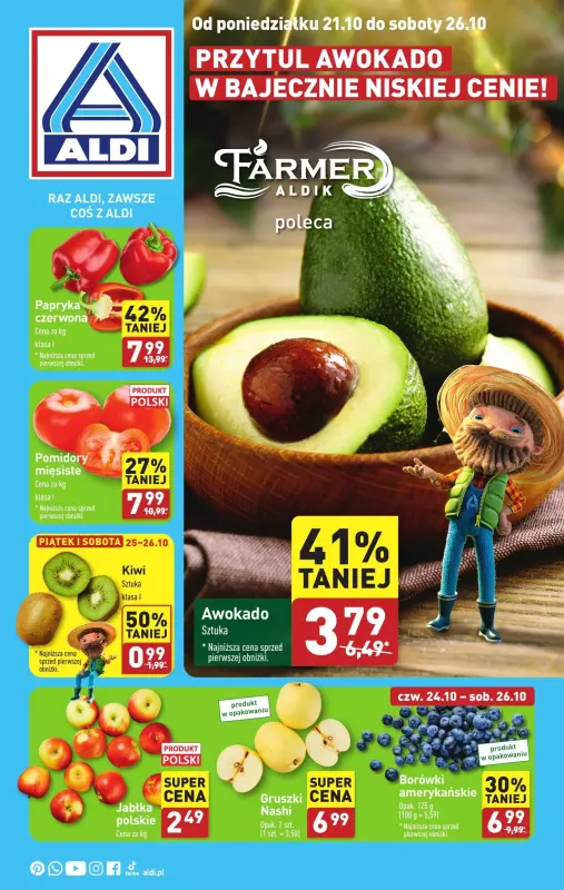 Aldi - gazetka promocyjna Farmer Aldik poleca! od poniedziałku 21.10 do soboty 26.10