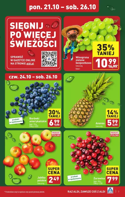 Aldi - gazetka promocyjna Farmer Aldik poleca! od poniedziałku 21.10 do soboty 26.10 - strona 3