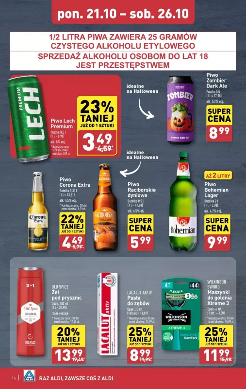 Aldi - gazetka promocyjna Pełny katalog od poniedziałku 21.10 do soboty 26.10 - strona 14