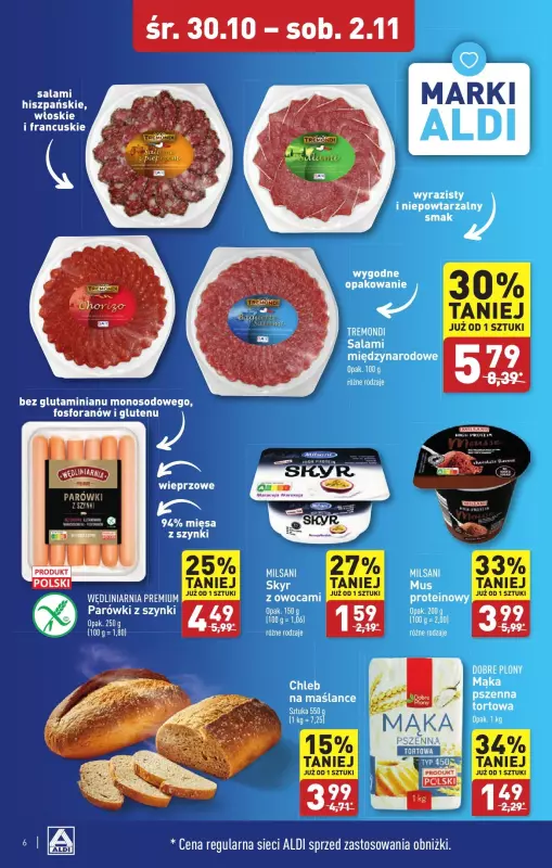 Aldi - gazetka promocyjna Bartoszyce: WIELKIE OTWARCIE już w środę : 30.10! od środy 30.10 do soboty 02.11 - strona 6