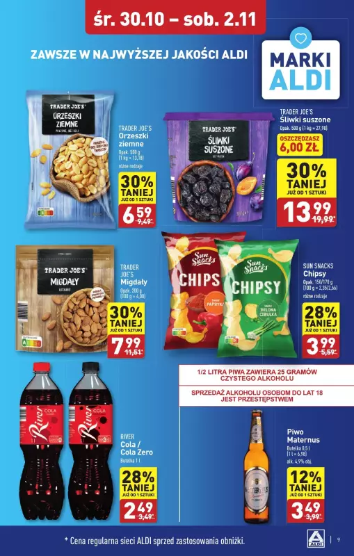 Aldi - gazetka promocyjna Bartoszyce: WIELKIE OTWARCIE już w środę : 30.10! od środy 30.10 do soboty 02.11 - strona 9