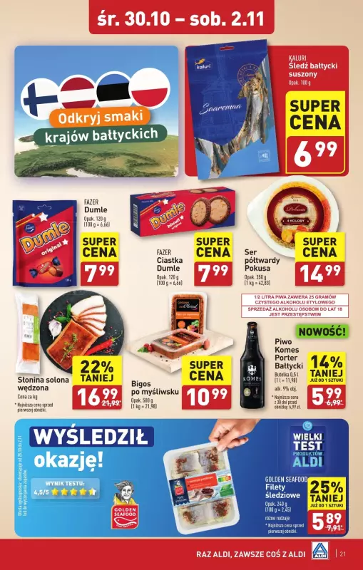 Aldi - gazetka promocyjna Bartoszyce: WIELKIE OTWARCIE już w środę : 30.10! od środy 30.10 do soboty 02.11 - strona 21