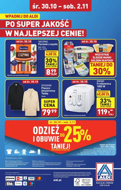 Aldi - gazetka promocyjna Bartoszyce: WIELKIE OTWARCIE już w środę : 30.10! od środy 30.10 do soboty 02.11 - strona 32