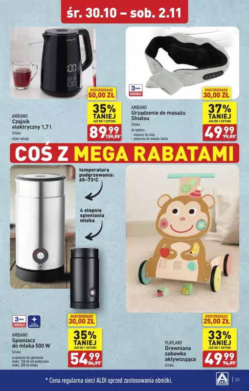 Aldi - gazetka promocyjna Bartoszyce: WIELKIE OTWARCIE już w środę : 30.10! od środy 30.10 do soboty 02.11 - strona 23