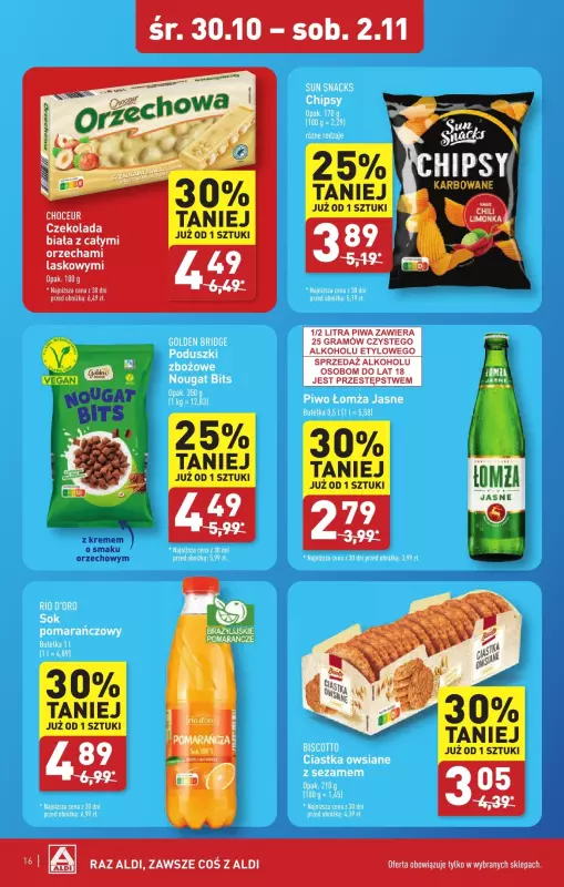 Aldi - gazetka promocyjna Bartoszyce: WIELKIE OTWARCIE już w środę : 30.10! od środy 30.10 do soboty 02.11 - strona 16