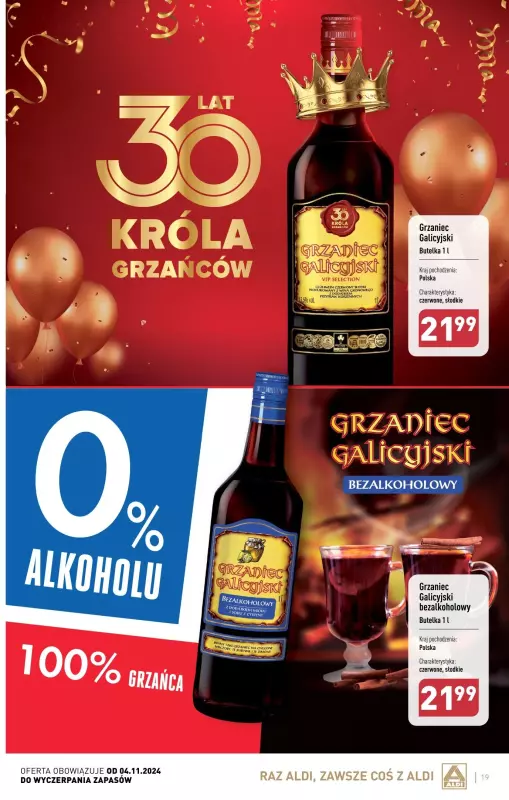 Aldi - gazetka promocyjna Gazetka alkoholowa od poniedziałku 04.11 do soboty 30.11 - strona 19