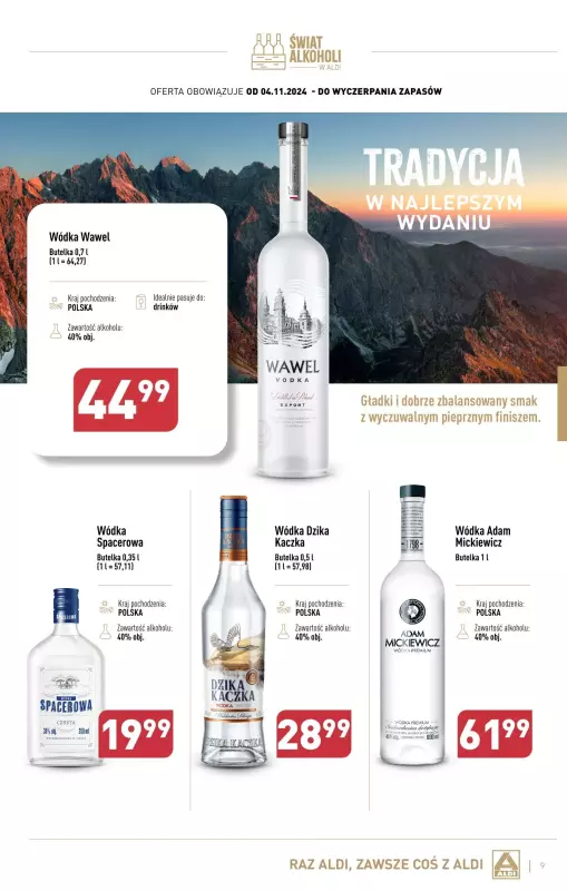 Aldi - gazetka promocyjna Gazetka alkoholowa od poniedziałku 04.11 do soboty 30.11 - strona 9