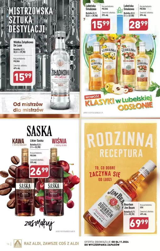 Aldi - gazetka promocyjna Gazetka alkoholowa od poniedziałku 04.11 do soboty 30.11 - strona 16