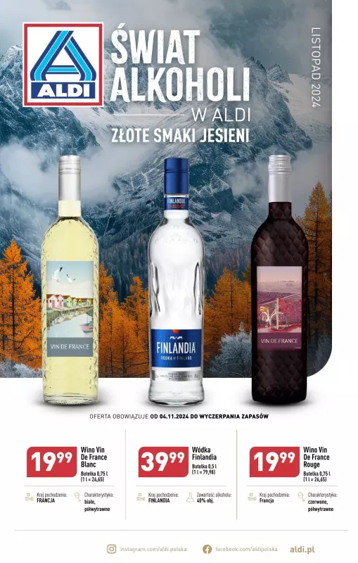 Aldi - gazetka promocyjna Gazetka alkoholowa od poniedziałku 04.11 do soboty 30.11