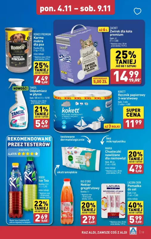 Aldi - gazetka promocyjna Pełny katalog! od poniedziałku 04.11 do soboty 09.11 - strona 13