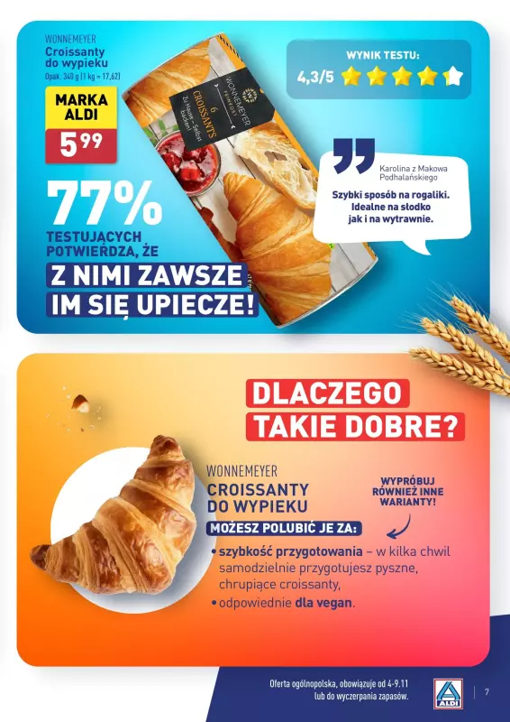 Aldi - gazetka promocyjna Wasz wybór, jakość Aldi! od poniedziałku 04.11 do soboty 09.11 - strona 7