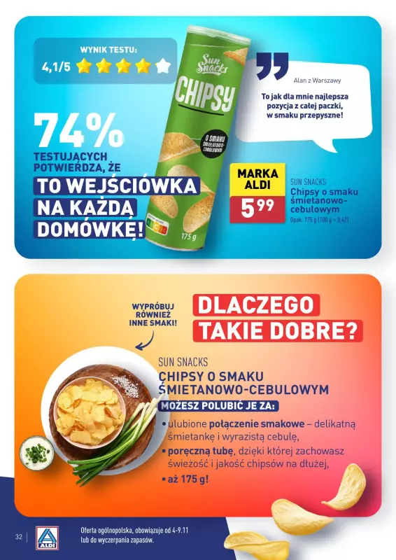 Aldi - gazetka promocyjna Wasz wybór, jakość Aldi! od poniedziałku 04.11 do soboty 09.11 - strona 32