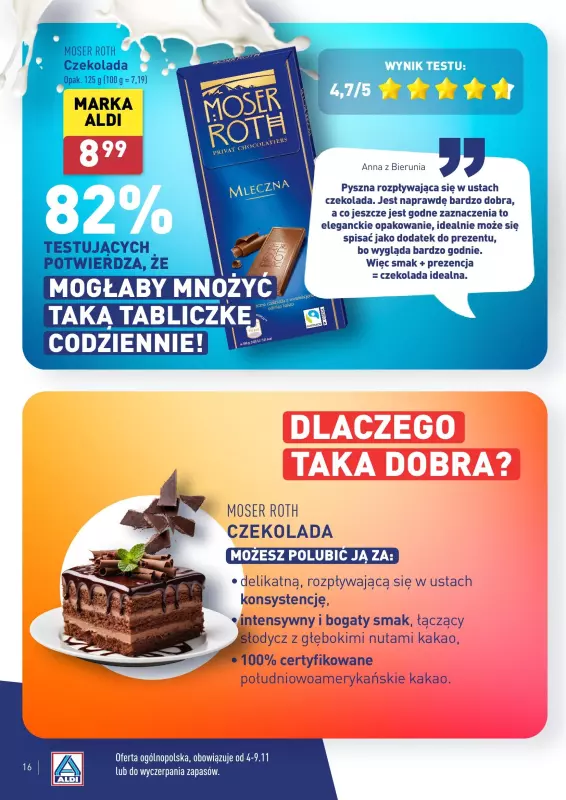 Aldi - gazetka promocyjna Wasz wybór, jakość Aldi! od poniedziałku 04.11 do soboty 09.11 - strona 16