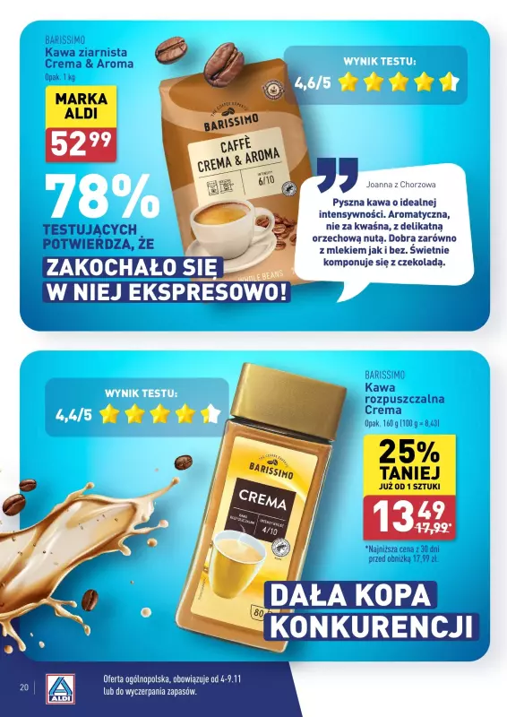 Aldi - gazetka promocyjna Wasz wybór, jakość Aldi! od poniedziałku 04.11 do soboty 09.11 - strona 20