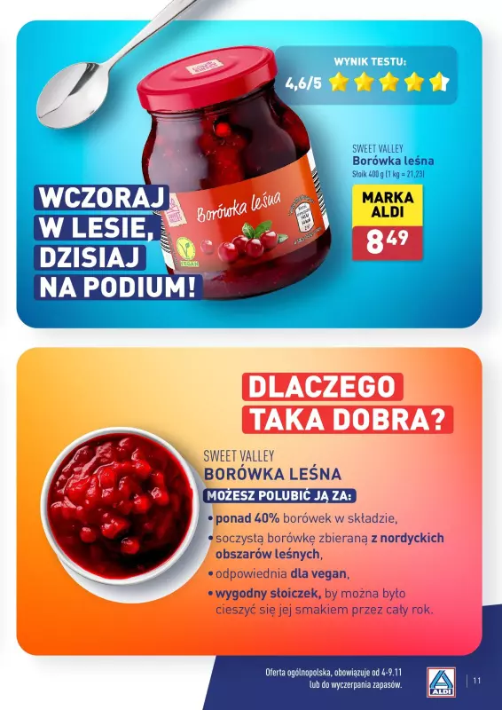 Aldi - gazetka promocyjna Wasz wybór, jakość Aldi! od poniedziałku 04.11 do soboty 09.11 - strona 11