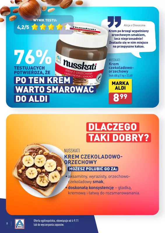 Aldi - gazetka promocyjna Wasz wybór, jakość Aldi! od poniedziałku 04.11 do soboty 09.11 - strona 8