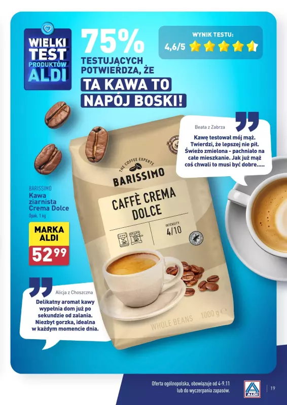 Aldi - gazetka promocyjna Wasz wybór, jakość Aldi! od poniedziałku 04.11 do soboty 09.11 - strona 19