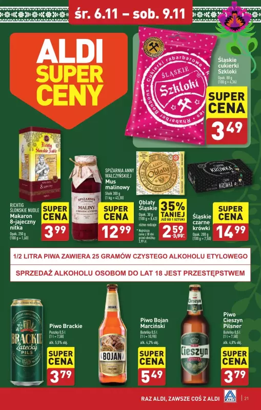 Aldi - gazetka promocyjna Chełm : WIELKIE OTWARCIE już w środę : 06.11! od środy 06.11 do soboty 09.11 - strona 21