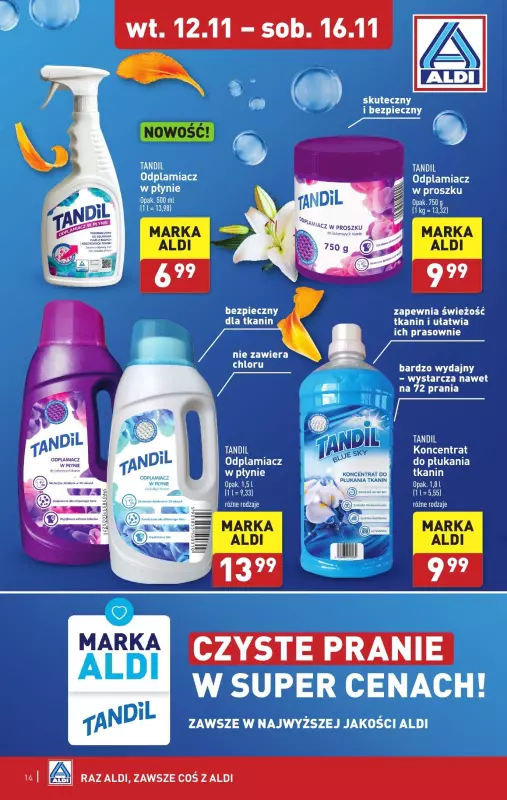 Aldi - gazetka promocyjna Czyste pranie w super cenach! od wtorku 12.11 do soboty 16.11