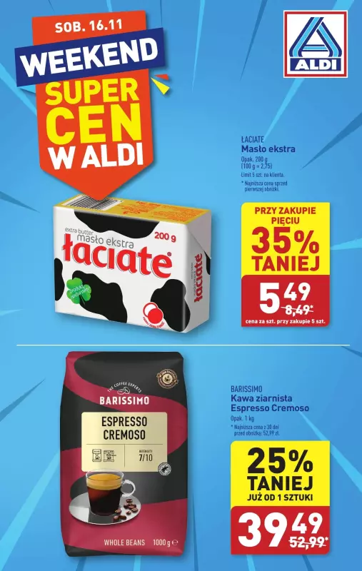 Aldi - gazetka promocyjna Super cena! od soboty 16.11 do soboty 16.11