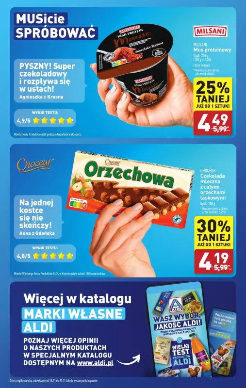 Aldi - gazetka promocyjna Wielki test produktów Aldi! od poniedziałku 18.11 do soboty 23.11 - strona 2